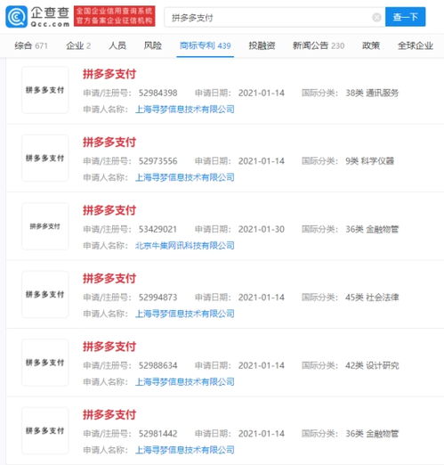 拼多多成功注冊(cè)拼多多支付商標(biāo)，加碼金融科技與軟硬件布局
